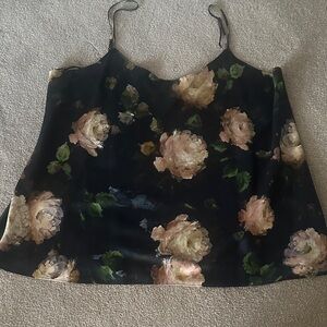 Vince Black Floral Camisole Top